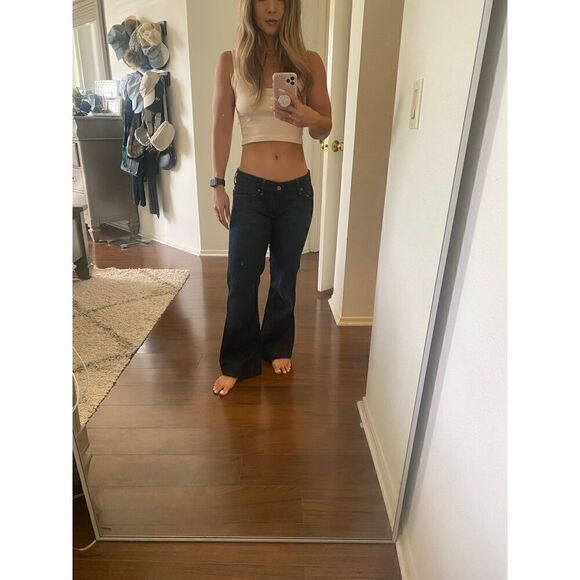 Citizens of Humanity size 27 low rise flare stretch full leg denim jeans - Picture 2 of 11